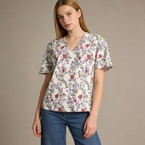 $210 NWT Hobbs Women's V Neck Floral Top Size 4